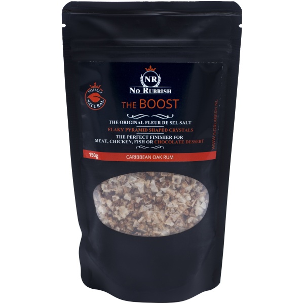 No Rubbish Fleur de Sel The Boost Zout met Caribische Houtgerijpte Rum Smaak