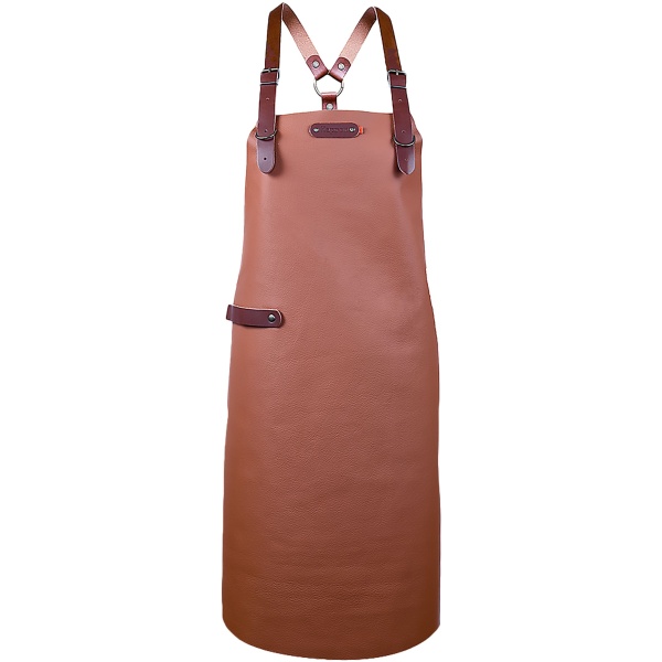 Xapron Bovine Schort met Schouderbanden Medium Leer