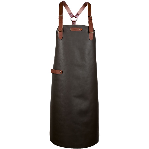 Xapron Bovine Schort met Schouderbanden Medium Leer